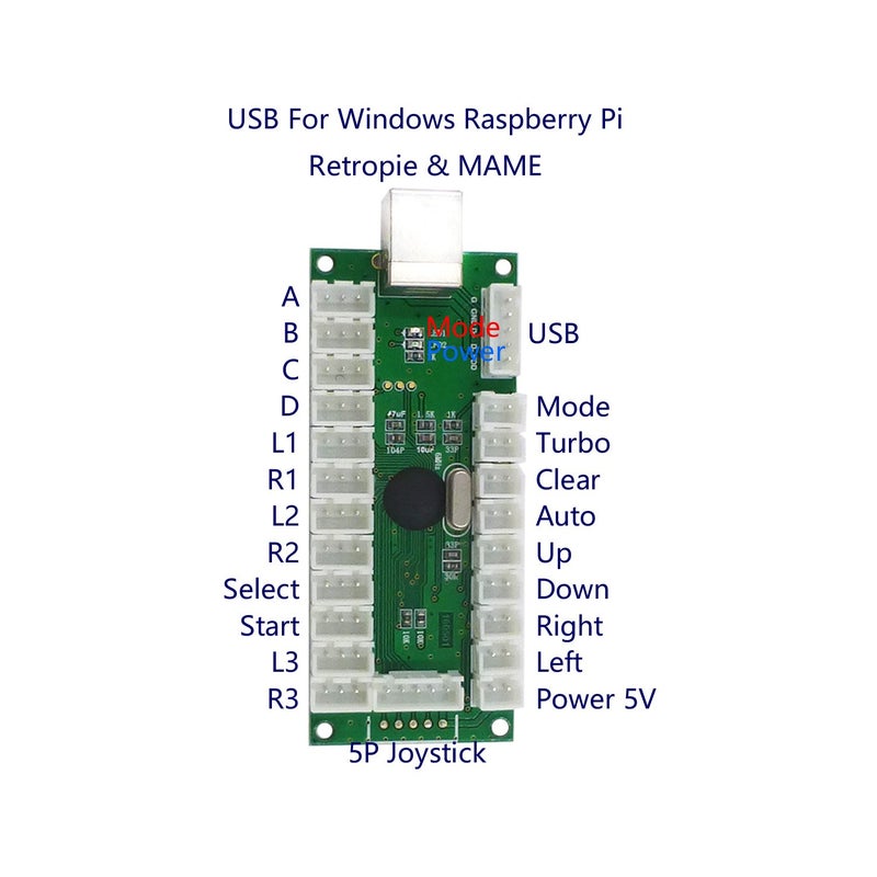 SJ@JX Arcade 2 Player Game Controller Stick DIY Kit LED Buttons MX Microswitch 8 Way Joystick USB Encoder Cable for PC MAME Raspberry Pi Red Blue - Image 2